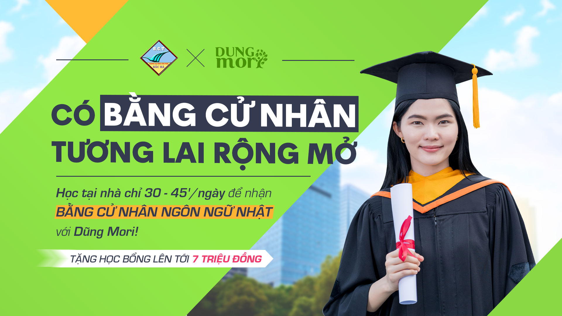 ĐÀO TẠO TRỰC TUYẾN - LẤY BẰNG CỬ NHÂN TIẾNG NHẬT - TIẾN TỚI THÀNH CÔNG CÙNG DŨNG MORI