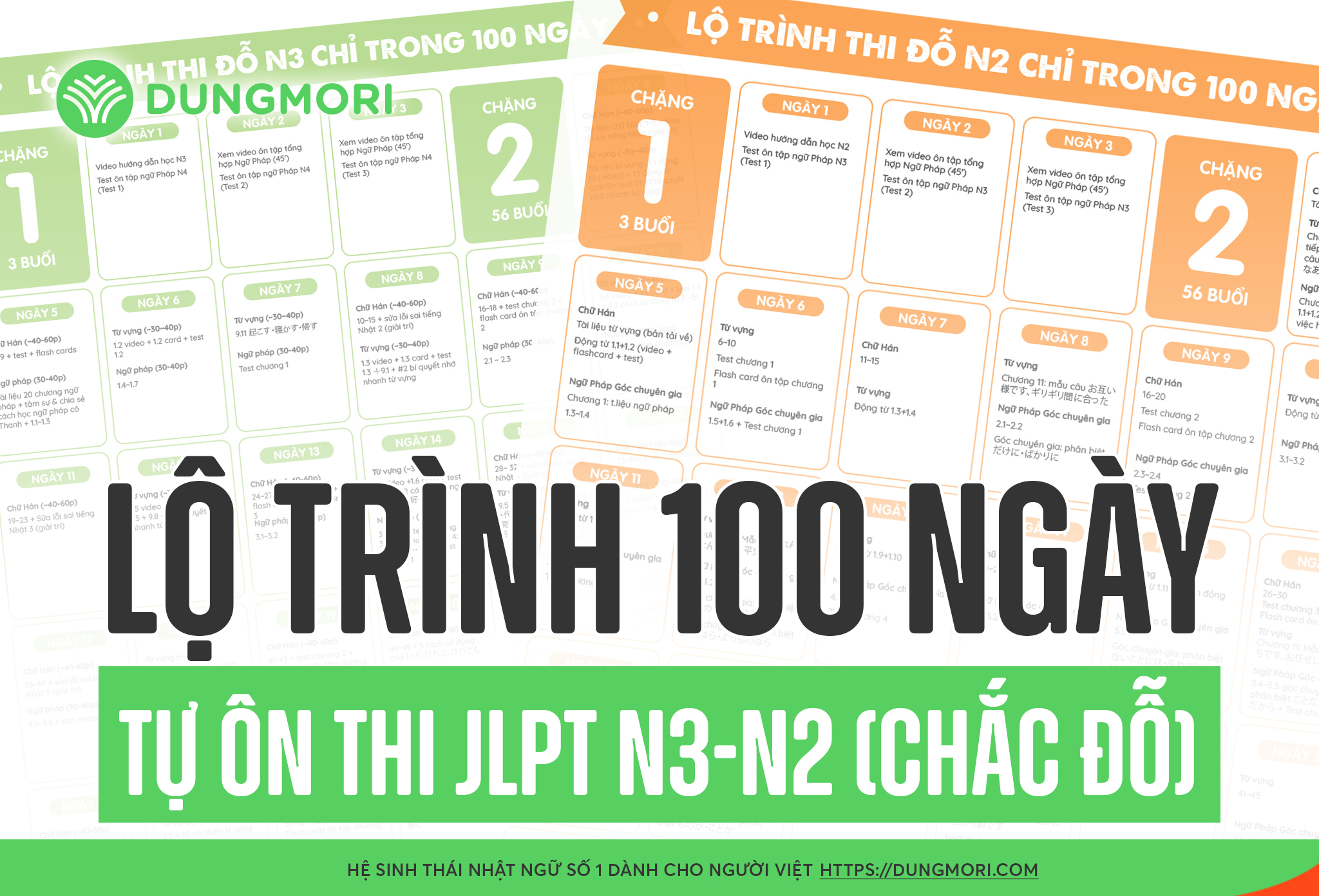 Lộ trình 100 ngày tự ôn thi JLPT N3, N2 (chắc đỗ)