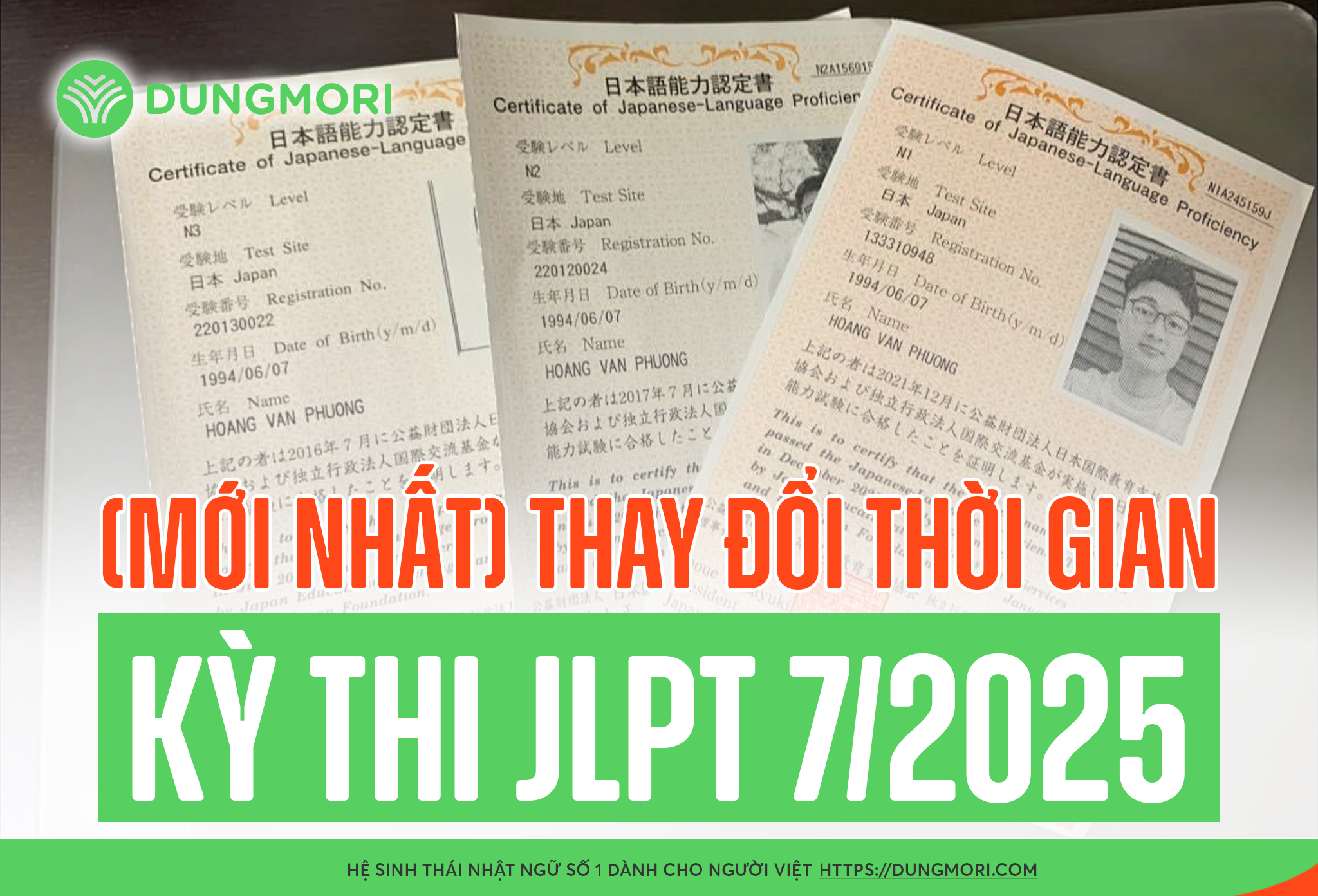 Thay đổi thời gian thi JLPT 7/2025